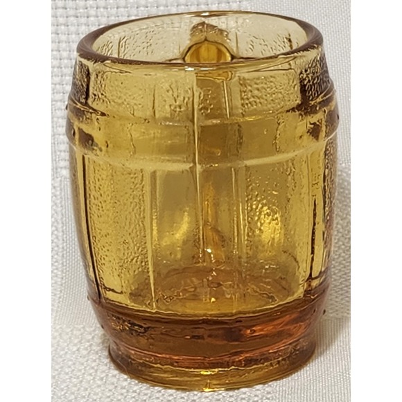 Amber‎ Colored Glass Mini Mug Shot Glass 2.25" Tall - Picture 3 of 14